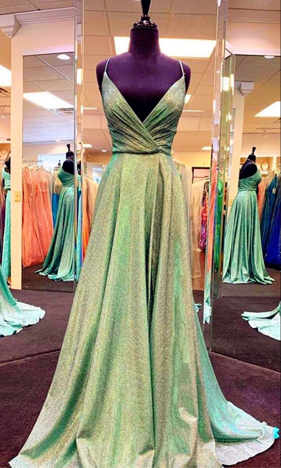 Green Sparkly Prom Dresses cg16245