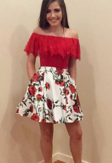 A-Line Homecoming Dresses, Homecoming Dresses Red cg3187