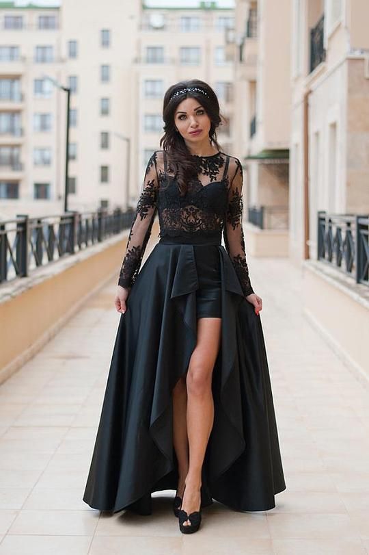 Two Piece High Neck Long Prom Dress with Appliques, Unique Sleeveless Party Dress cg3219