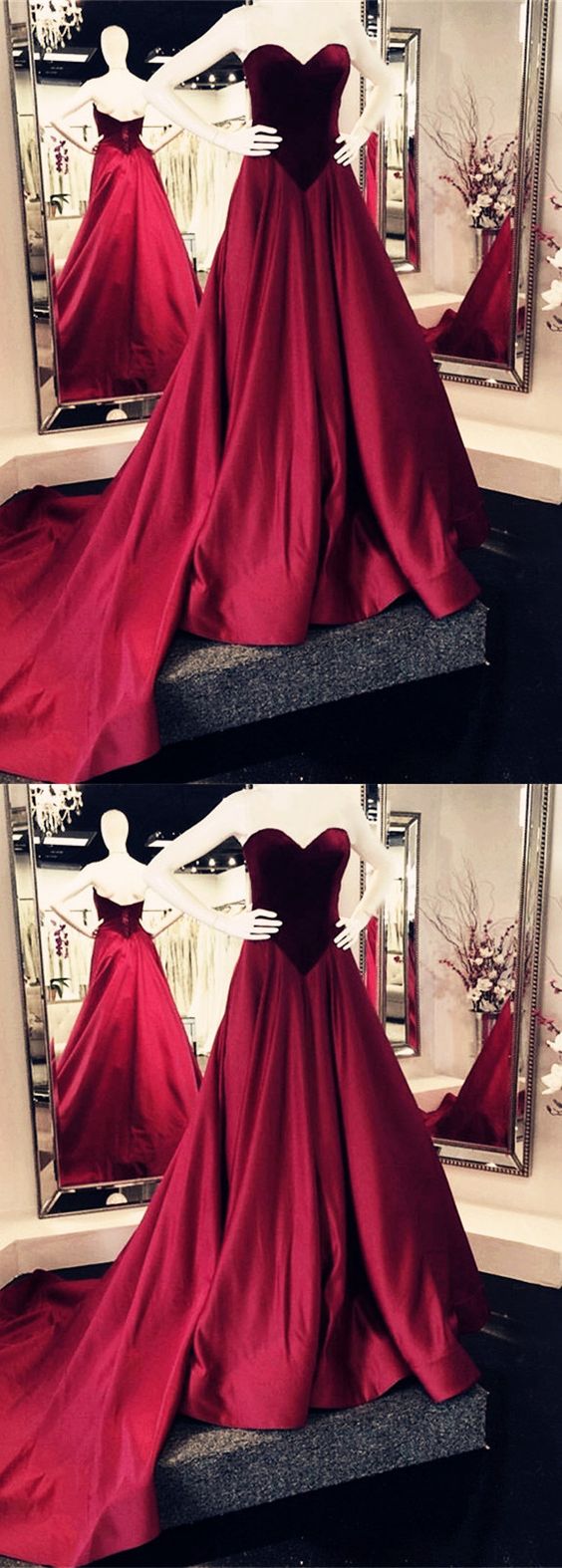 Velvet Sweetheart Bodice Corset Satin Ball Gowns Prom Dresses cg3322