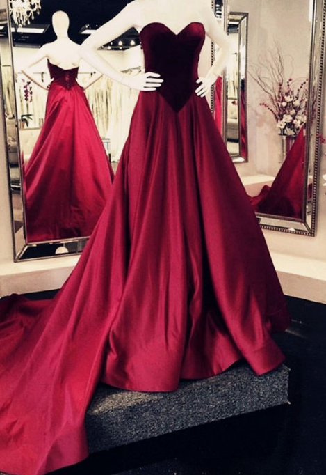 Velvet Sweetheart Bodice Corset Satin Ball Gowns Prom Dresses cg3322
