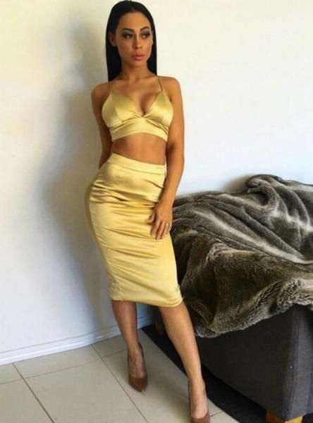 Sexy Satin Two Piece Spaghetti Straps Backless Short homecoming Dresses cg4096