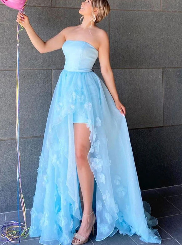 Blue tulle long prom dress blue tulle evening dress cg7814