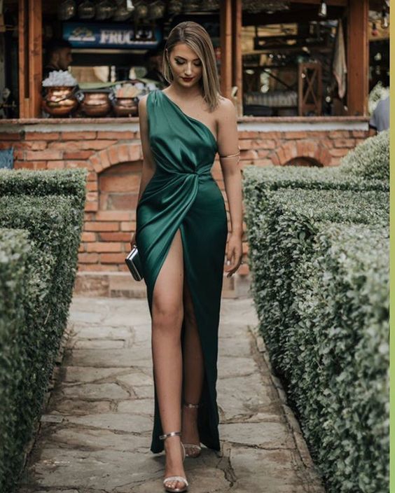 long prom dresses, green evening dresses cg7894