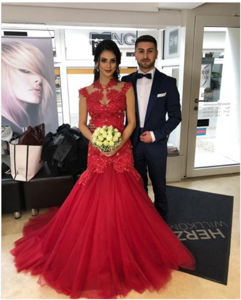 High Neck Mermaid Evening Dress Appliques Prom Gown,prom dress cg7916