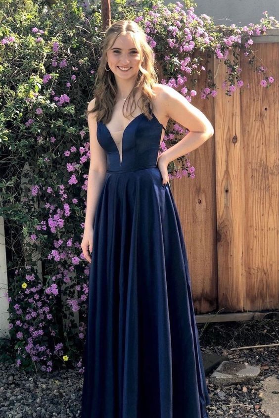 Long Satin A-line Prom Dress cg8033