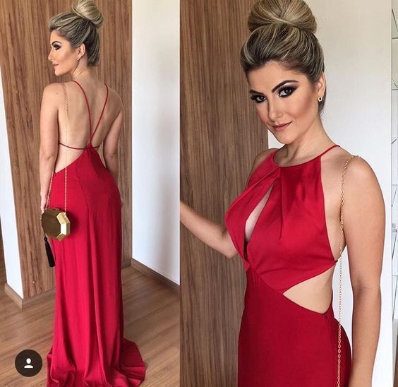 Charming Sexy Backless Long Prom Dresses, Simple Beautiful Spaghetti Straps Long Evening Dress cg8031