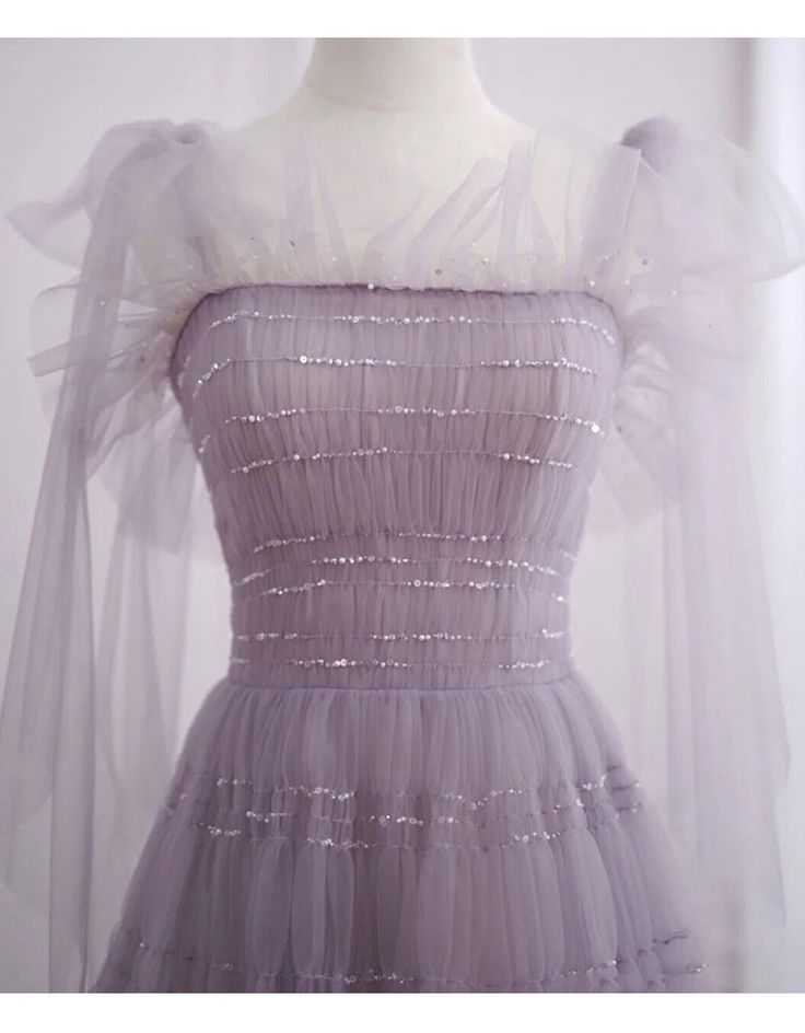 Light Purple Tea Length Soft Tulle Party Dress, Cute Short Homecoming Dress Formal Dress          cg25084