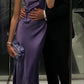 Classy Purple One Shoulder Long Evening Dress,Purple Reception Dress       cg25061