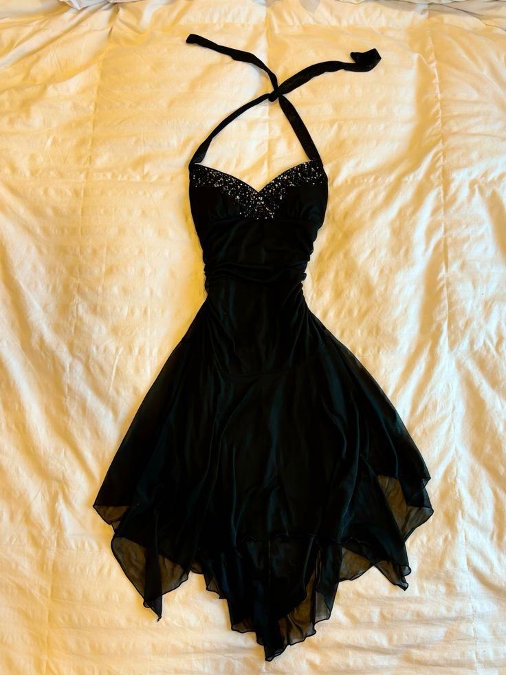 Vintage black short party dress chiffon homecoming dress    cg25391