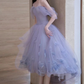 Purple Tulle Short Prom Dress A Line Evening Dress    cg25010