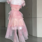 vintage high low pink homecoming dress 18th birthday outfits       cg25030