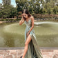 Sage green prom dress Long Prom Dresses     cg24917