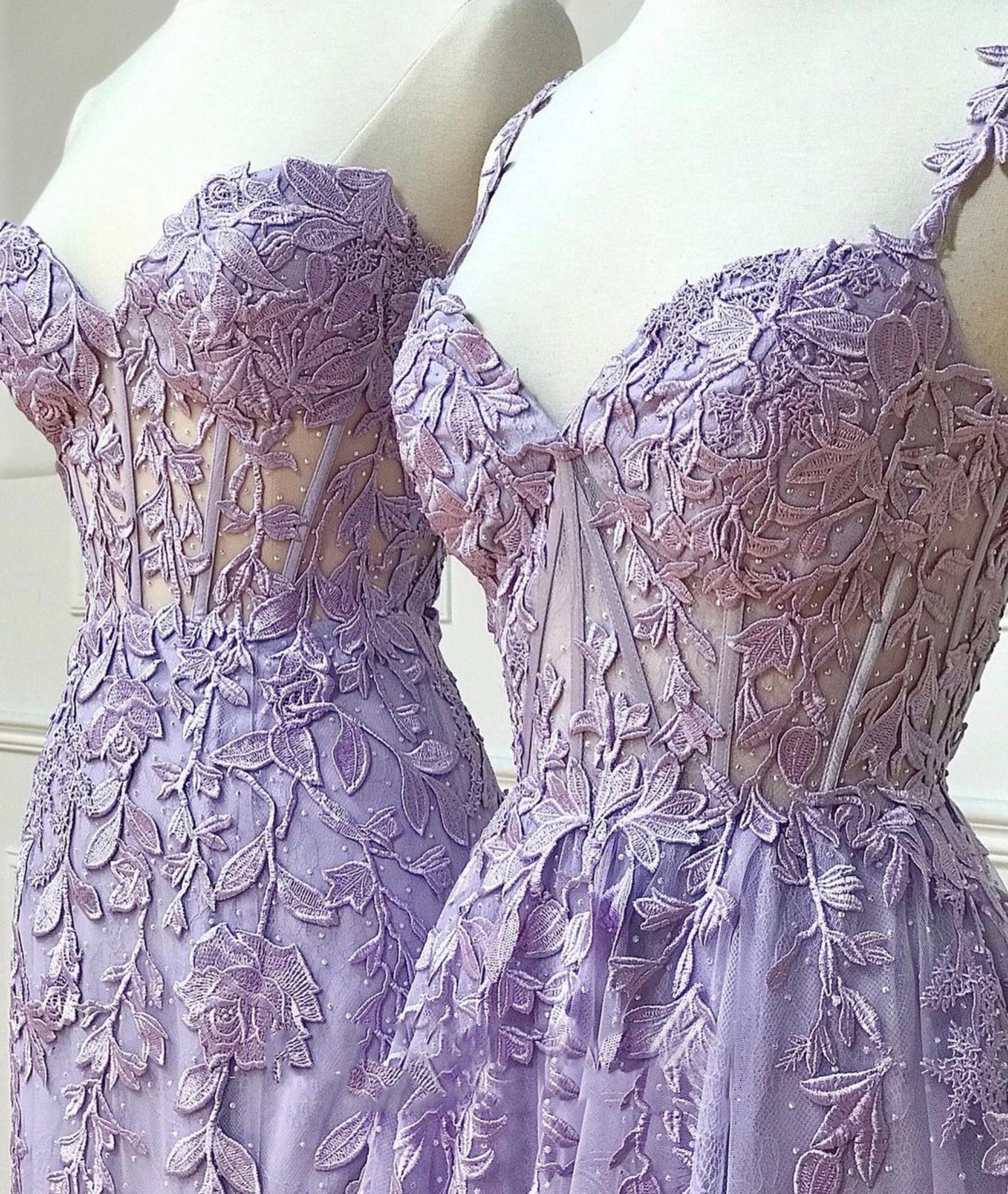 PURPLE LACE LONG PROM DRESS      cg24969