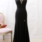 Mermaid High Neck Beaded Jersey Black Formal Evening prom Gown with Slit  cg6523