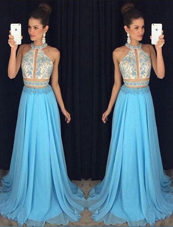 Charming Prom Dress,Sleeveless Two Piece Prom Dress,Long Evening Dress,Sexy Party Dress   cg10496