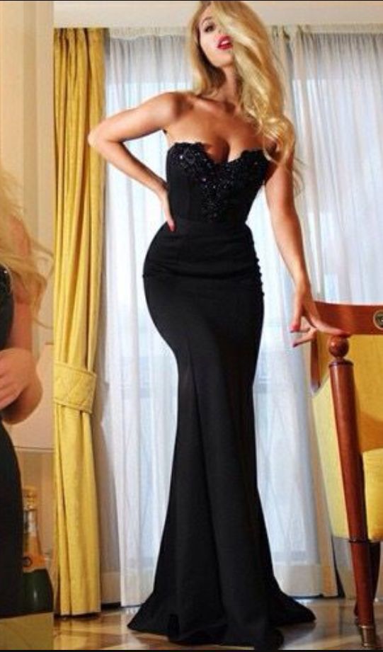 Sexy Black Sheath Mermaid Evening Dress, Long Prom Dress   cg10731