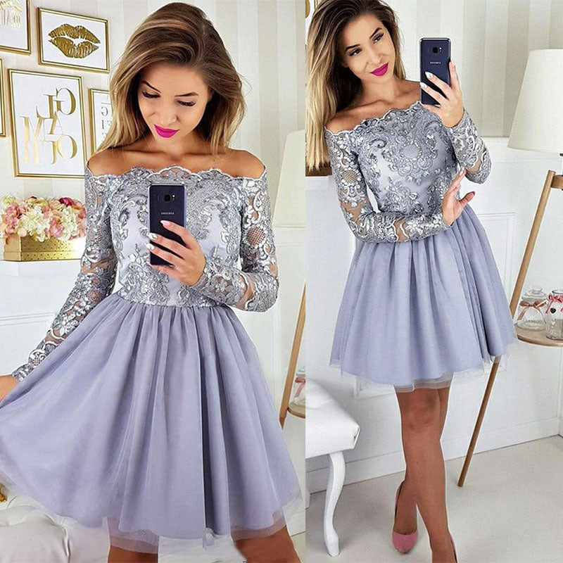 CUTE TULLE LACE SHORT DRESS, HOMECOMING DRESS  cg10761