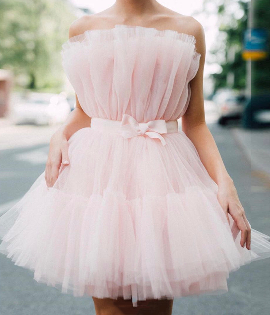 PINK TULLE SHORT DRESS HOMECOMING DRESS   cg10849