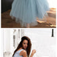 Cute V-Neck Light Blue Tulle Homecoming Dress,A-Line Tulle Party Dress cg1114