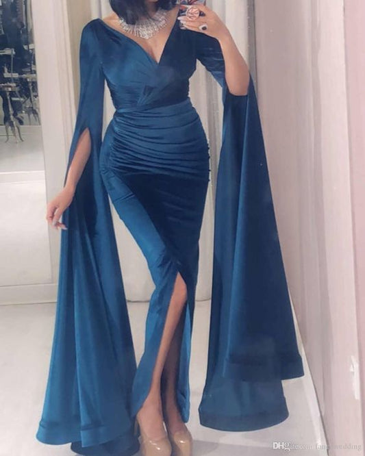 Sexy Deep V Neck Formal Evening Dress  prom dress with split    cg11145