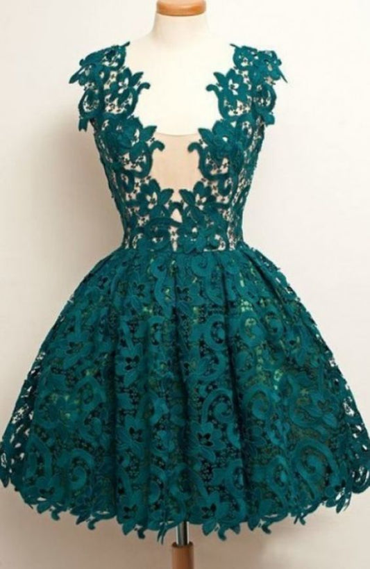 Short Lace Homecoming Dress   cg11160