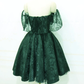Beautiful Lace Green Off Shoulder Knee Length Party homecoming Dress, Bridesmaid Dress   cg11241