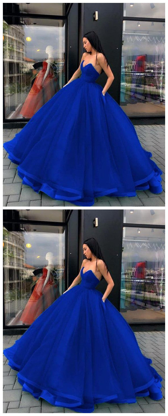Sweet 16th Quinceanera Gown Royal Blue Sweetheart Corset prom dress    cg11253