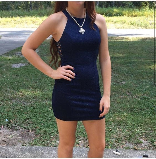 Navy Blue Homecoming Dress   cg11584