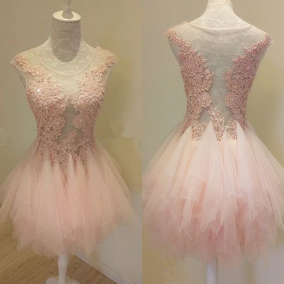 Pink Party Dress,Ruffles Dresses homecoming dresses   cg11718
