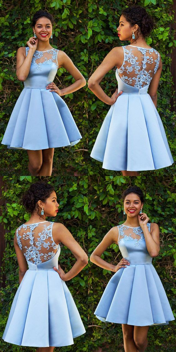 Sky Blue Homecoming Dresses,Lace Homecoming Dress,Sexy Homecoming Dresses   cg11756