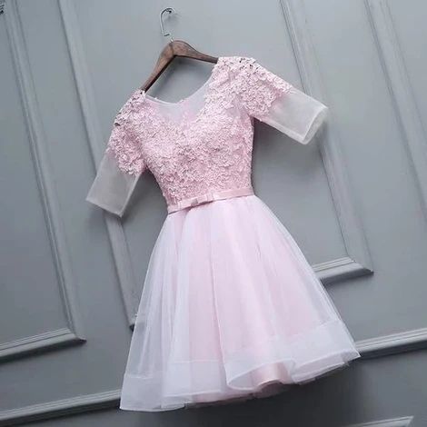 Lovely Pink Tulle Short Party Dress, Pink Homecoming Dress   cg14107