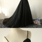 Ball Gown Spaghetti Straps Black Tulle Prom Dress Long Brush/Sweep Train Prom/Evening Dress  cg1429