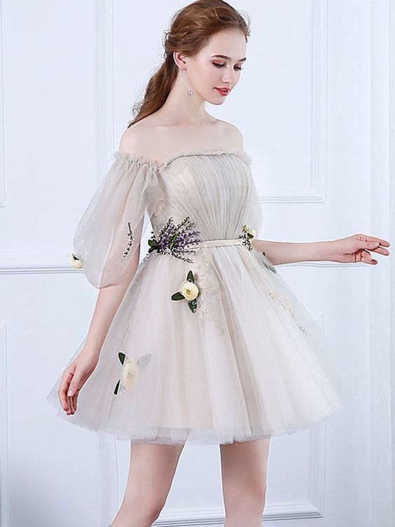 Mini Off-the-Shoulder Cocktail Homecoming Dress,Charming Party Dress   cg14344