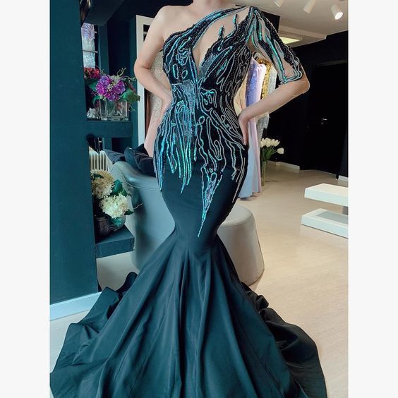 Mermiad Long Prom Dress With Train    cg14789