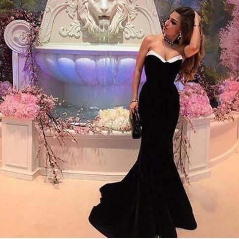 Long Plus Size Prom Evening Dresses Mermaid Black Prom Party Gowns   cg14795