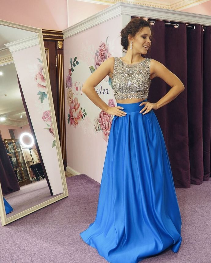 New Arrival Prom Dress,O-Neck Prom Dress,Two Pieces Prom Dress,Beading Prom Dress,A-Line Prom Dress   cg15137