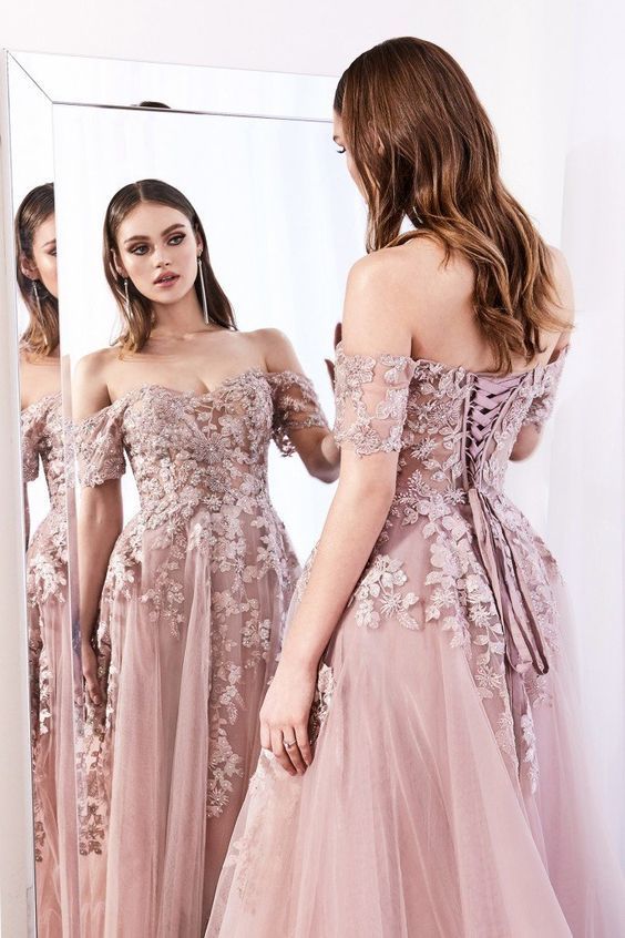 Off-the-Shoulders Long Prom Dress With Appliques   cg15190