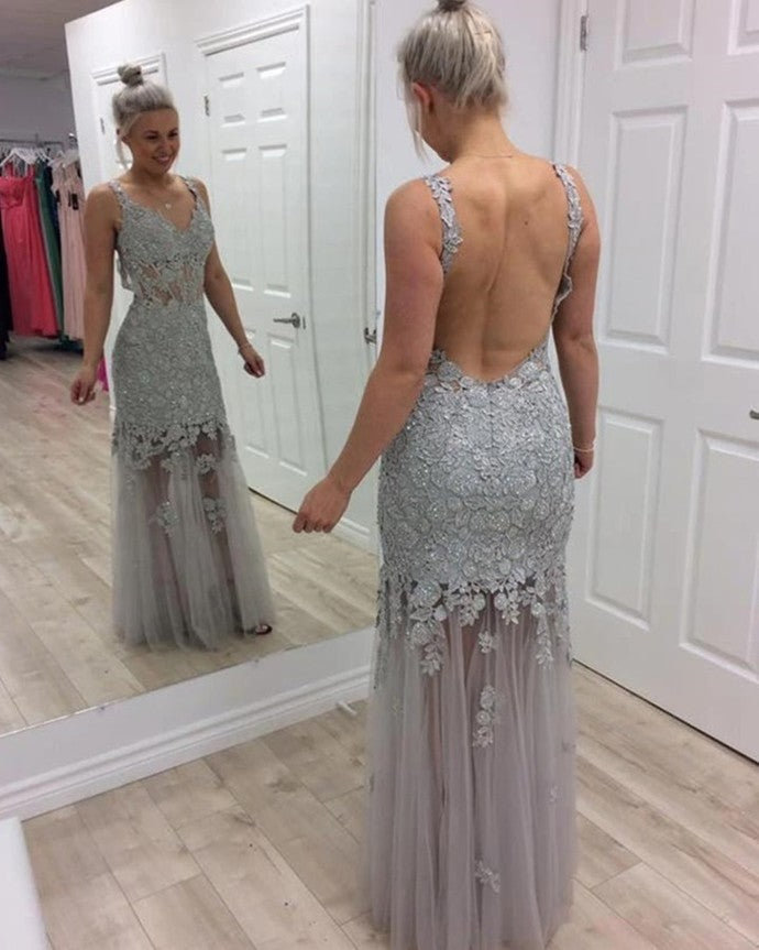 Sexy V-Neck Mermaid Prom Dresses,Long Prom Dresses,Cheap Prom Dresses    cg15803