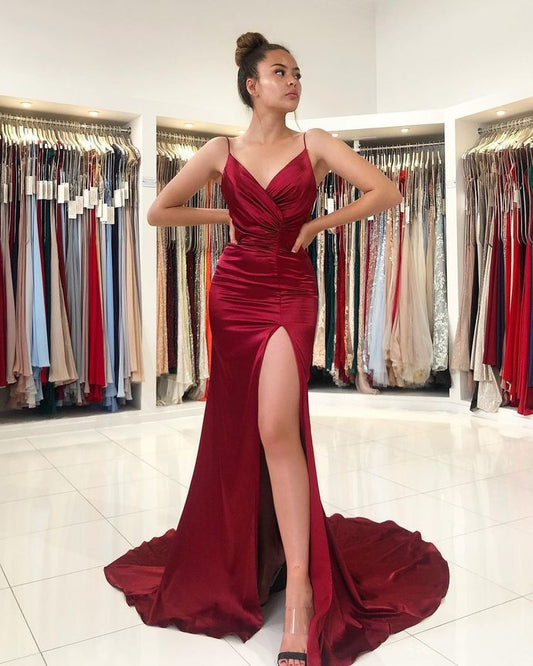 Sexy Spaghetti Straps A-Line Prom Dresses,Long Prom Dresses   cg15922