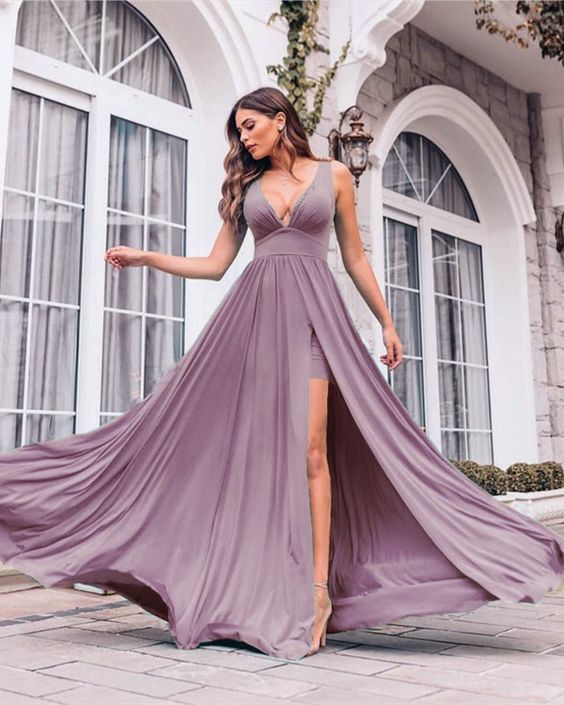 simple prom dresses Dusty Mauve Bridesmaid Dresses    cg16911