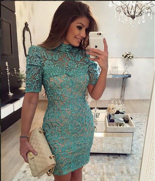 Women Lace Casual Short Dress Hollow Evening Coacktail Party Bodycon homcoming dress   cg18637