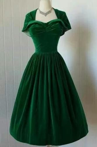 Vintage homecoming Dress, Green Velvet Gowns, Mini Short Homecoming Dress cg1898