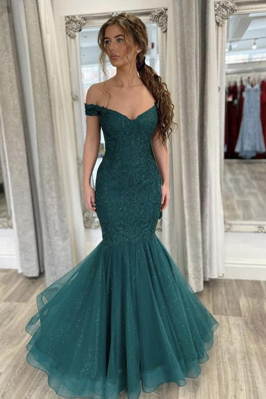 Green long mermaid prom dress green evening dress    cg19464