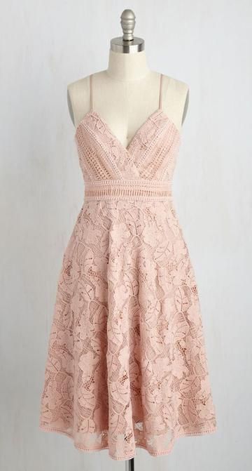 A-Line Spaghetti Straps Knee-Length Pink Sleeveless Lace Homecoming dress cg1974