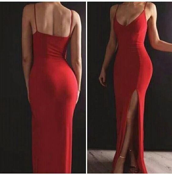 Deep neck Sexy Long Prom Dress With Slit, Popular Mermaid Evening Dress     cg20898