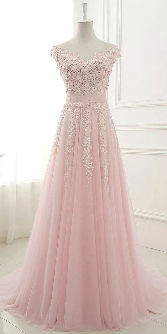 Amazing prom dress Tulle Jewel Neckline party dress cg2099