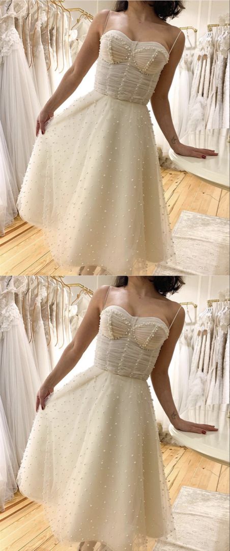 Corset Wedding Dresses Tea Length prom Dress     cg21752