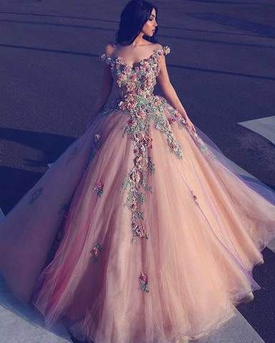 Champagne off shoulder tulle long prom dress, tulle champagne evening dress  cg2179
