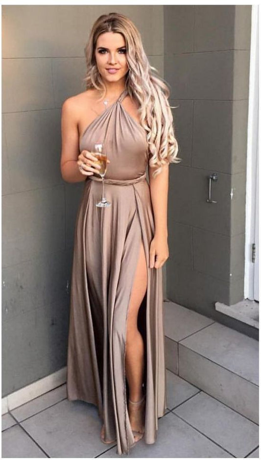 One Shoulder Prom Dress,Split Prom Dress,Fashion Prom Dress cg2198